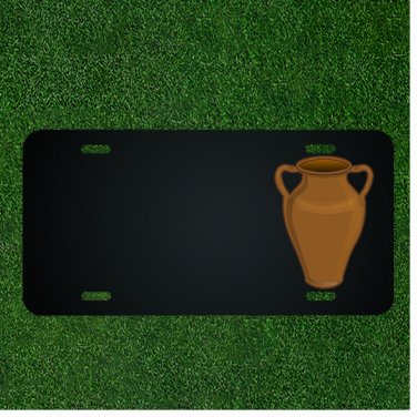 Custom Personalized License Plate With Add Names To Vase Urn Clay Pot Amphora