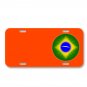 Brazil Flag Circle Round On License Plate Car Front Add Names