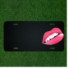 Custom Personalized License Plate With Add Names To Pink Lip Stick And Teeth NEW