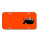 Fish Glossy Black Sea Life Swimming On License Plate Car Front Add Names