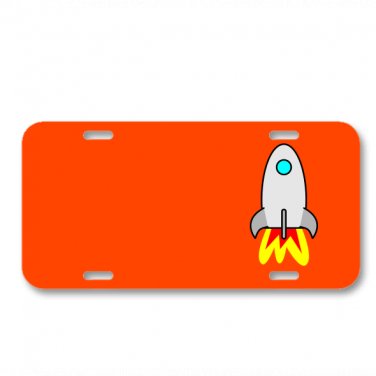 Rocket Space Lift-Off Space Flight On License Plate Car Front Add Names