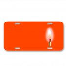 Burning Fire Match On License Plate Car Front Add Names
