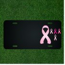 Custom Car License Plate With Add Names To Multiple Breast Cancer Ribbon Designs