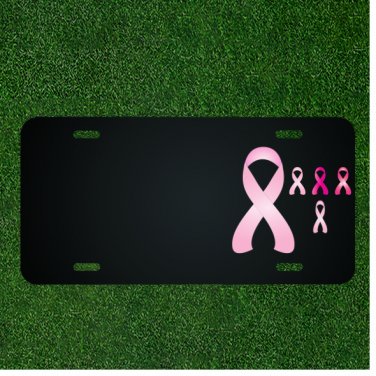 Custom Car License Plate With Add Names To Multiple Breast Cancer Ribbon Designs
