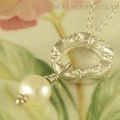 E L I Z A B E T H - - Fine Silver and Pearl Drop Necklace