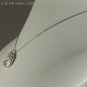 A U R O R E - - Organic Fine Silver and White Cubic Zirconia Pendant on Sterling SIlver Chain