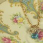 A M E L I E - -- Faceted Swiss Blue Topaz Briolette With Labdorite, on a Gold Oval Rolo Chain