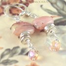 M I R A N D A - - Peruvian Pink Opals, and Fine Silver Earrings