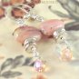 M I R A N D A - - Peruvian Pink Opals, and Fine Silver Earrings