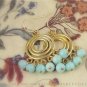 H A N N E - - Spring/Summer Color in Peruvian Blue Opal and Gold Vermeil Chandelier Earrings