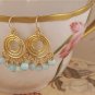 H A N N E - - Spring/Summer Color in Peruvian Blue Opal and Gold Vermeil Chandelier Earrings