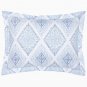 $224 John Robshaw Eniya Azure Organic Cotton KING Pillowshams Blue NWT