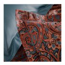 Anne De Solene Paris Royal 2 STANDARD Pillowshams Paisley Terracotta Blue NWT