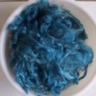 Teal blue mohair hand spinning felting crafting fiber