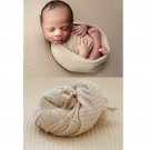 beige_Newborn Photography  Blanket  Baby  Knitted Swaddling Photo Backdrop Shoot Studio Fotografia B