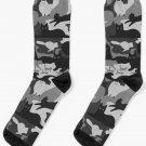 Camouflage Pattern With Cats _ Grey And Black Cats Camo Socks