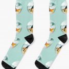 Goldfish With A Shark Fin Riding A Wave In A Fish Bowl Socks
