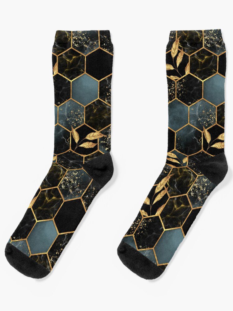 Men's Colorful Hexagon Pattern Socks