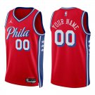 76ers #00 Custom Name And Number Red Swingman Jersey
