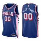 76ers #00 Custom Name And Number Royal Blue Swingman Jersey