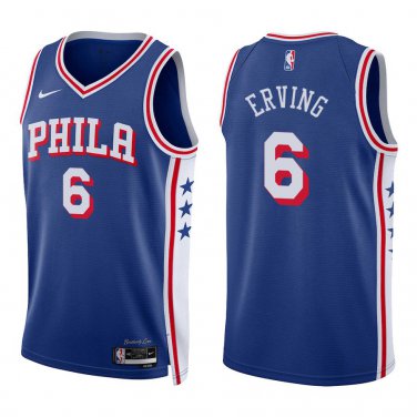 76ers #6 Julius Erving Royal Blue Swingman Jersey