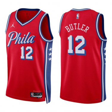 76ers #12 Jared Butler Red Swingman Jersey