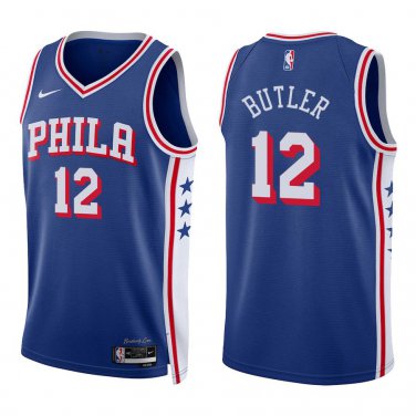 76ers #12 Jared Butler Royal Blue Swingman Jersey