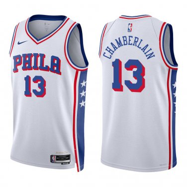 76ers #13 Wilt Chamberlain White Swingman Jersey