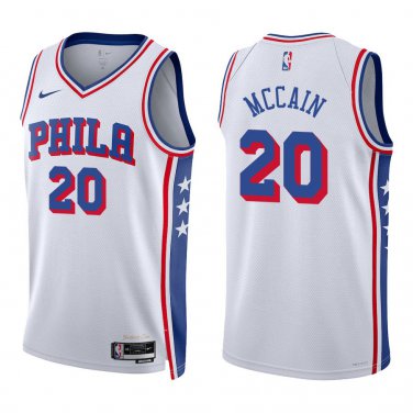 76ers #20 Jared McCain White Swingman Jersey