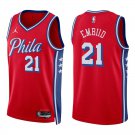 76ers #21 Joel Embiid Red Swingman Jersey
