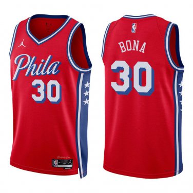 76ers #30 Adem Bona Red Swingman Jersey