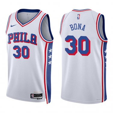 76ers #30 Adem Bona White Swingman Jersey