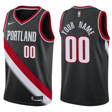 Blazers #00 Custom Name And Number Black Swingman Jersey