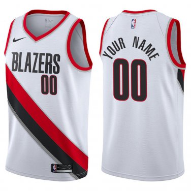 Blazers #00 Custom Name And Number White Swingman Jersey