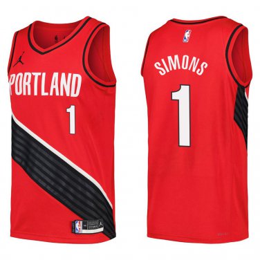 Blazers #1 Anfernee Simons Red Swingman Jersey