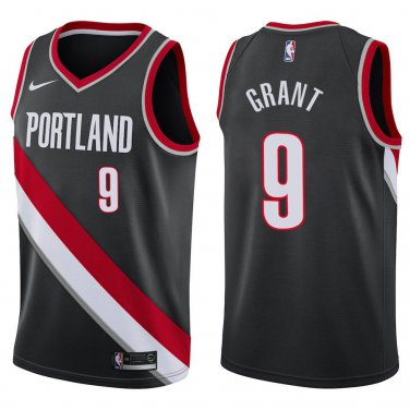 Blazers #9 Jerami Grant Black Swingman Jersey