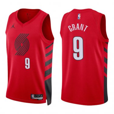 Blazers #9 Jerami Grant Red Statement Swingman Jersey