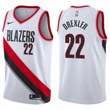 Blazers #22 Clyde Drexler White Swingman Jersey