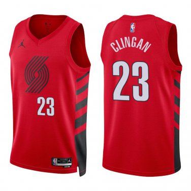 Blazers #23 Donovan Clingan Red Statement Swingman Jersey