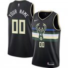 Bucks #00 Custom Name And Number Black Swingman Jersey