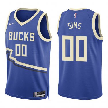 Bucks #00 Jericho Sims Royal Blue Swingman Jersey