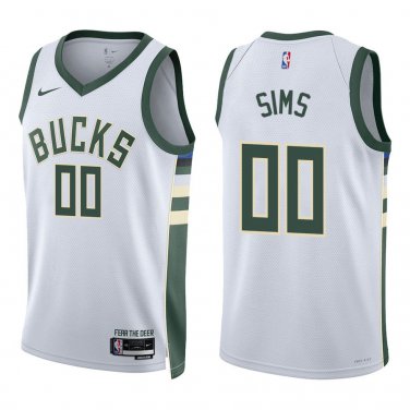 Bucks #00 Jericho Sims White Swingman Jersey