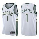 Bucks #1 Oscar Robertson White Swingman Jersey