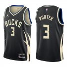Bucks #3 Kevin Porter Black Statement Swingman Jersey