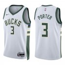 Bucks #3 Kevin Porter White Swingman Jersey