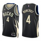 Bucks #4 Sidney Moncrief Black Statement Swingman Jersey