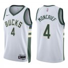 Bucks #4 Sidney Moncrief White Swingman Jersey