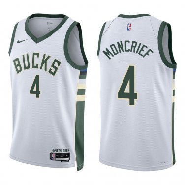 Bucks #4 Sidney Moncrief White Swingman Jersey