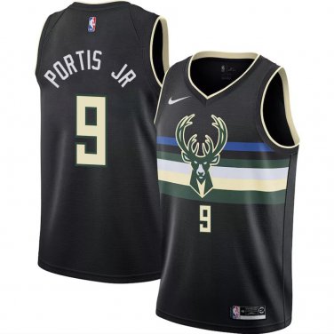 Bucks #9 Bobby Portis Black Swingman Jersey