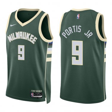 Bucks #9 Bobby Portis Green Swingman Jersey